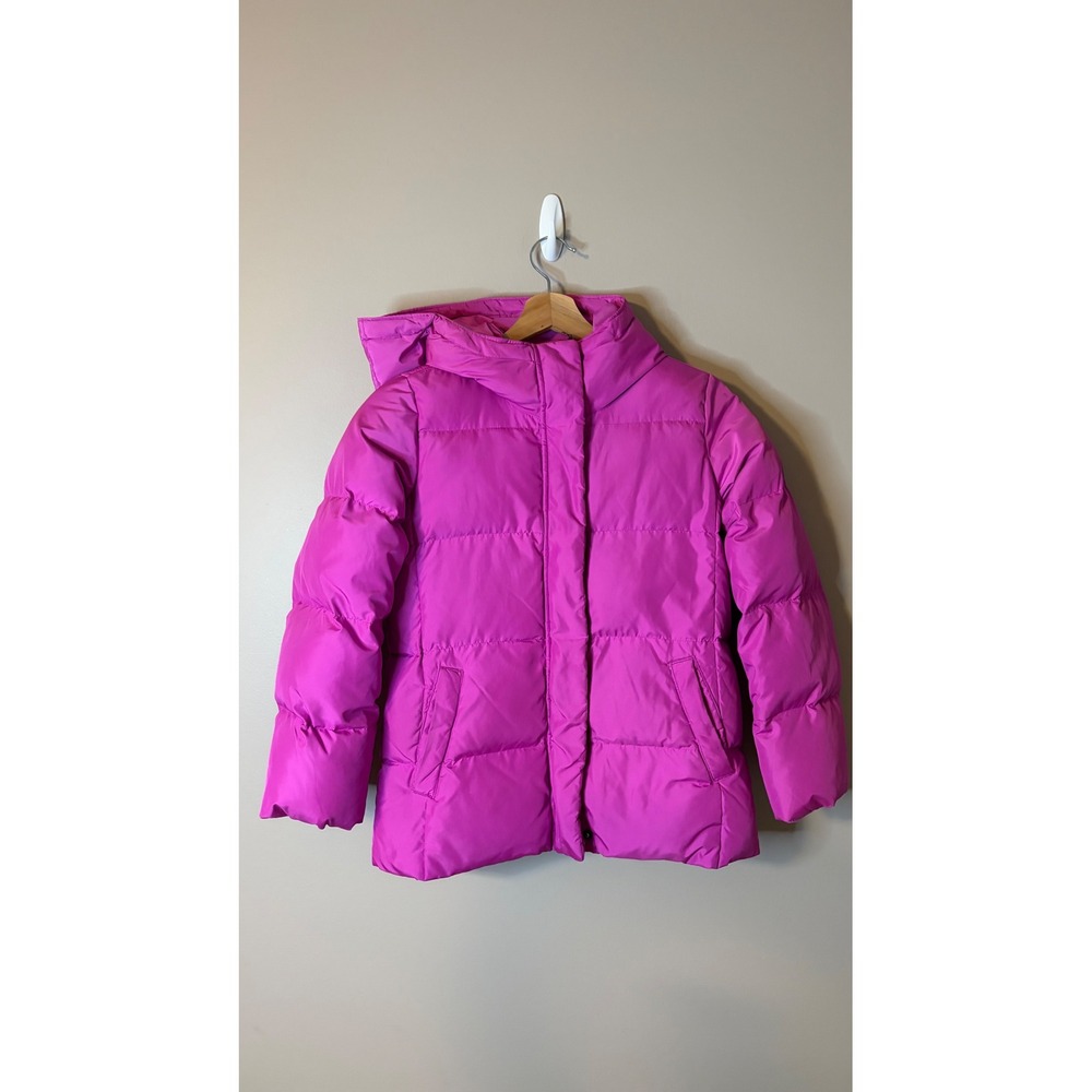 Gap Kids Puffer Jacket Girls XL 12 Pink Good Hooded Down Fill Winter Coat